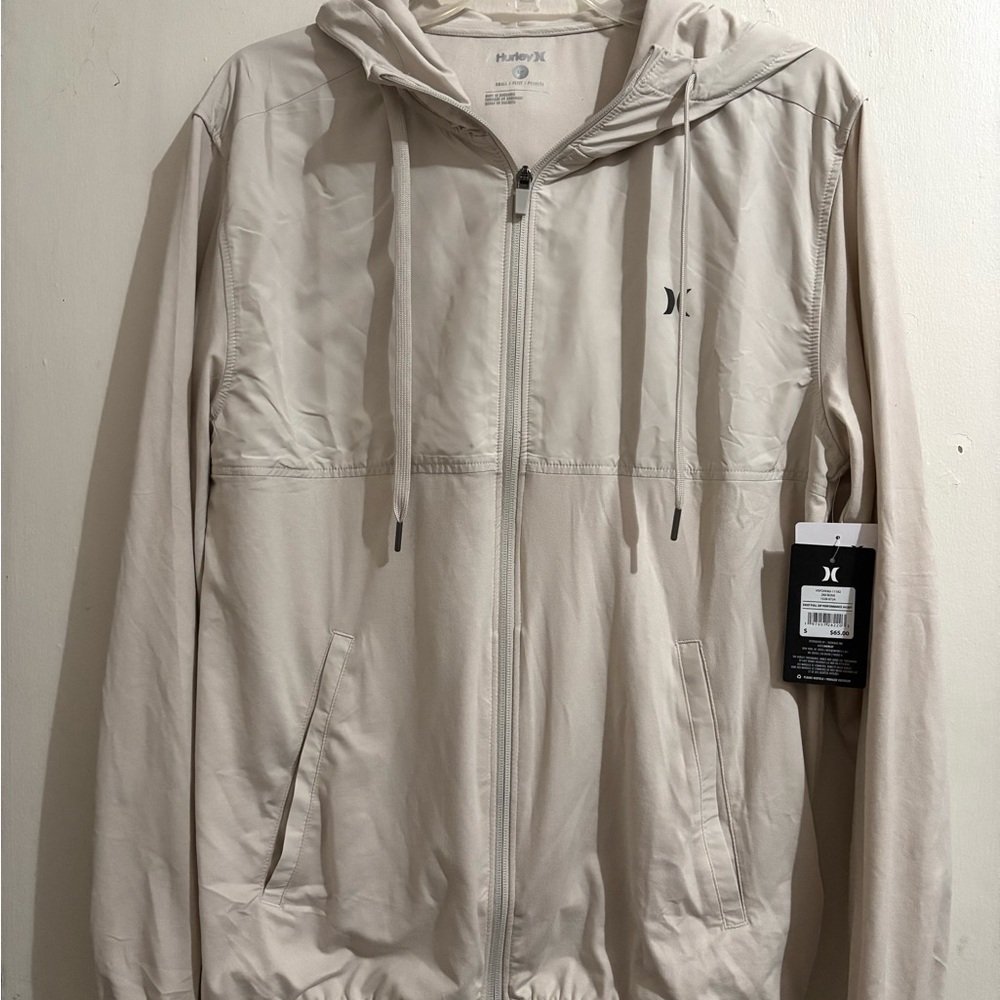 Hurley Men's Cream Hooded Jacket